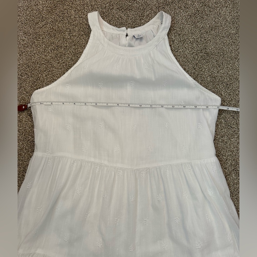 OLD NAVY White Eyelet Embroidered Swing Tiered Mini Dress Women’s S Cottagecore - Picture 9 of 12